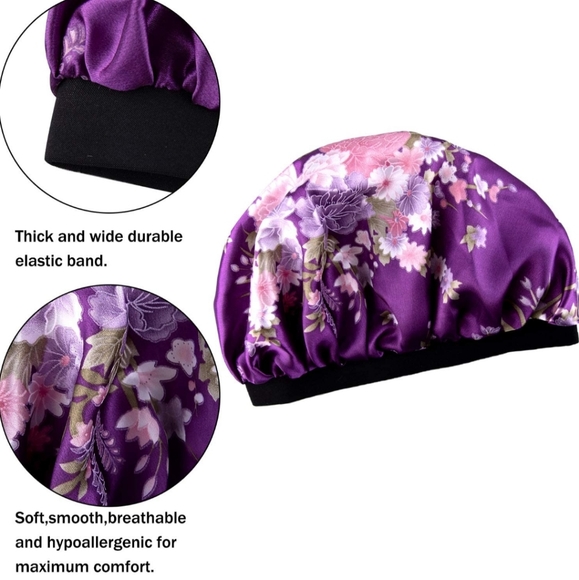 3 pieces Soft Cap,Night Satin hair Bonnet - Picture 2 of 9